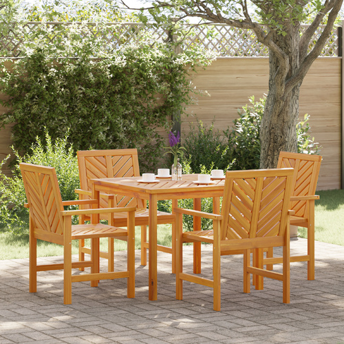 Garden Dining Set 5 pcs Brown Solid Acacia Wood
