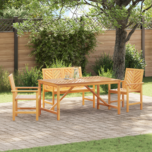 4 Piece Garden Dining Set Solid Wood Acacia