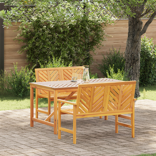 3 Piece Garden Dining Set Solid Wood Acacia
