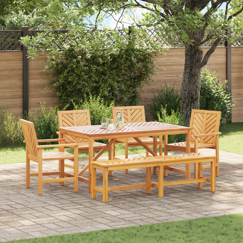 5 Piece Garden Dining Set Solid Wood Acacia