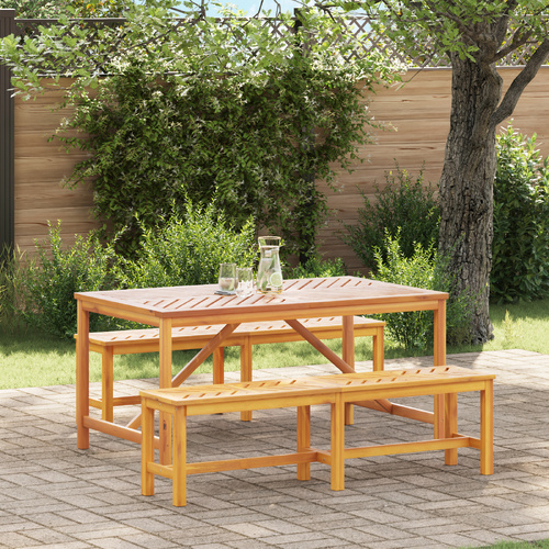 3 Piece Garden Dining Set Solid Wood Acacia