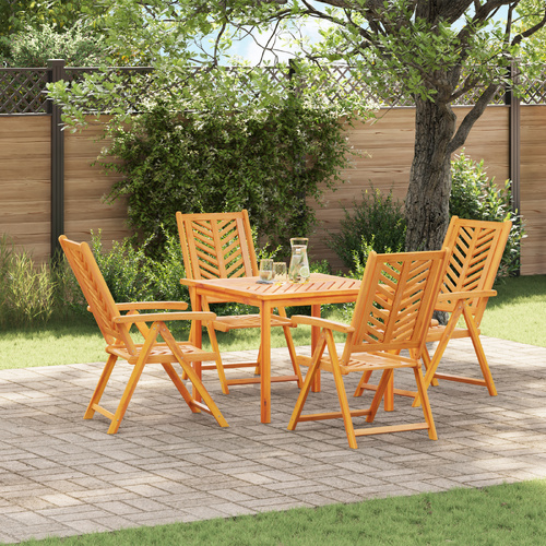 Garden Dining Set 5 pcs Brown Solid Acacia Wood