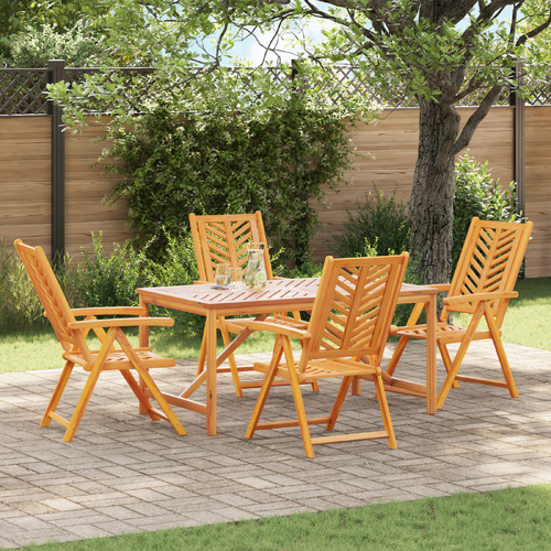 5 Piece Garden Dining Set Solid Wood Acacia