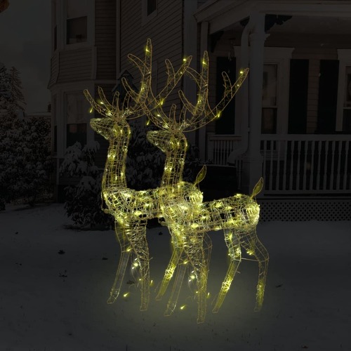 Acrylic Reindeer Christmas Decorations 2 pcs 120 cm Warm White