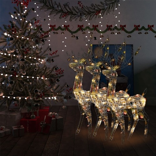 Acrylic Reindeer Christmas Decorations 3 pcs 120cm Multicolour