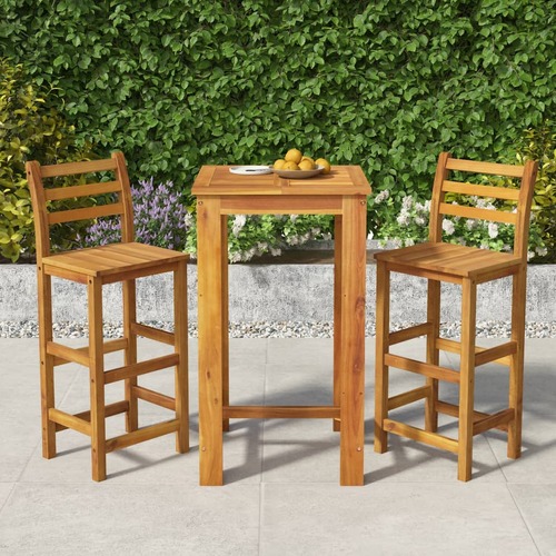 3 Piece Garden Bar Set Solid Wood Acacia