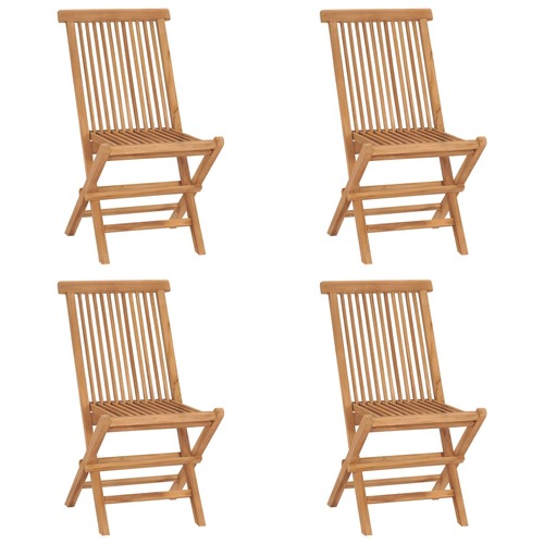 Folding Garden Chairs 4 pcs Solid Wood Teak