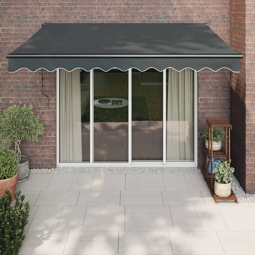 Retractable Awning Anthracite 3.5x2.5 m Fabric and Aluminium