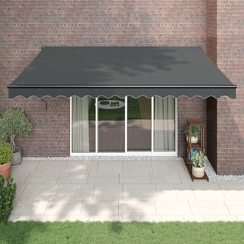 Retractable Awning Anthracite 4x3 m Fabric and Aluminium