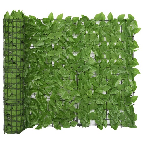 Balcony Screen with Green Leaves 400x100 cm