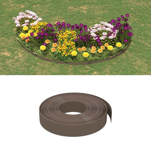 Garden Edgings 2 pcs Brown 10 m 10 cm Polyethylene