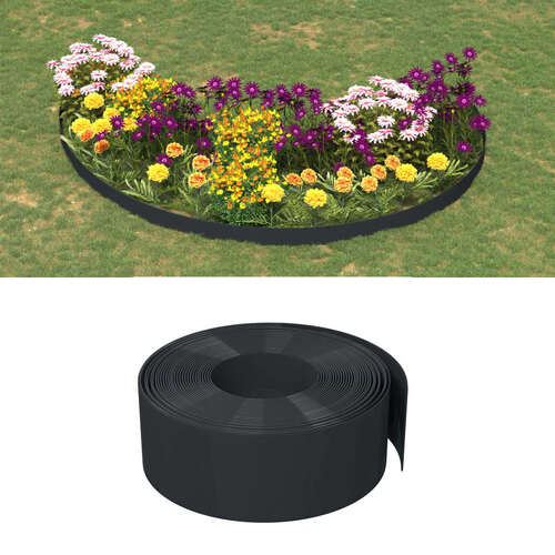 Garden Edgings 2 pcs Black 10 m 20 cm Polyethylene