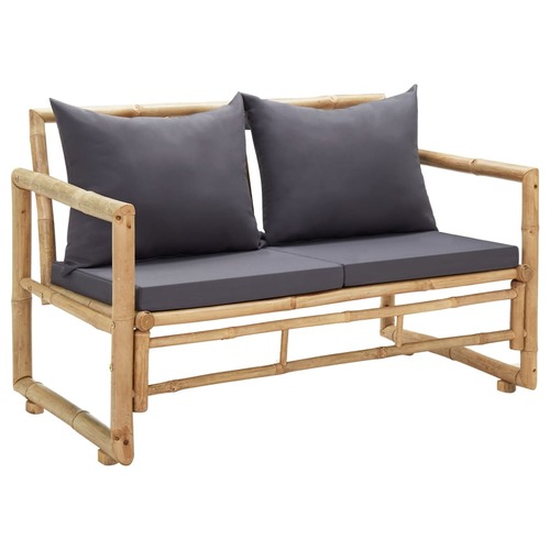 Garden Bench with Cushions 115 cm Bamboo
