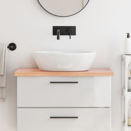 Bathroom Countertop Light Brown 80x40x4 cm Treated Solid Wood