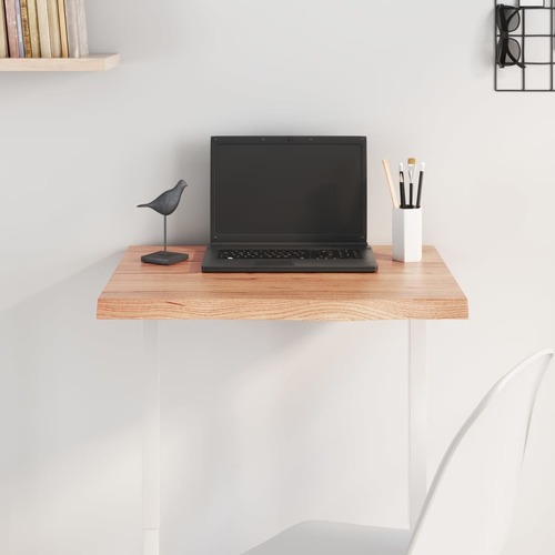 Table Top Light Brown 60x60x4 cm Treated Solid Wood Oak