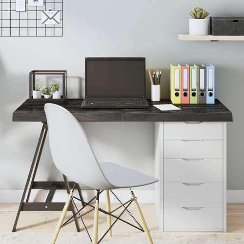 Table Top Dark Brown 120x50x6 cm Treated Solid Wood Oak