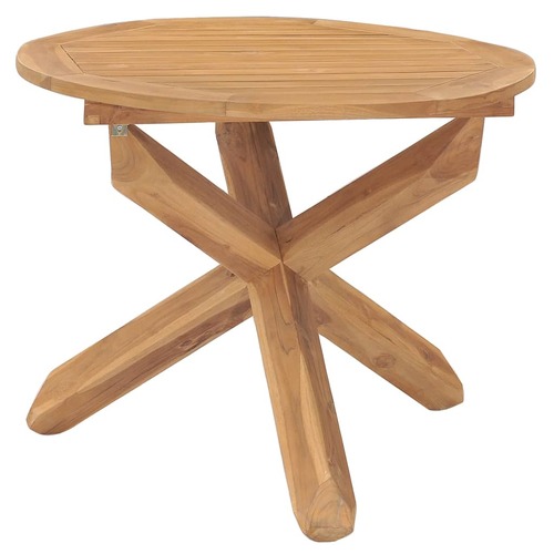 Garden Dining Table Ø90x75 cm Solid Wood Teak
