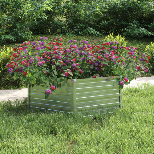 Garden Raised Bed 129x45 cm Galvanized Steel Silver