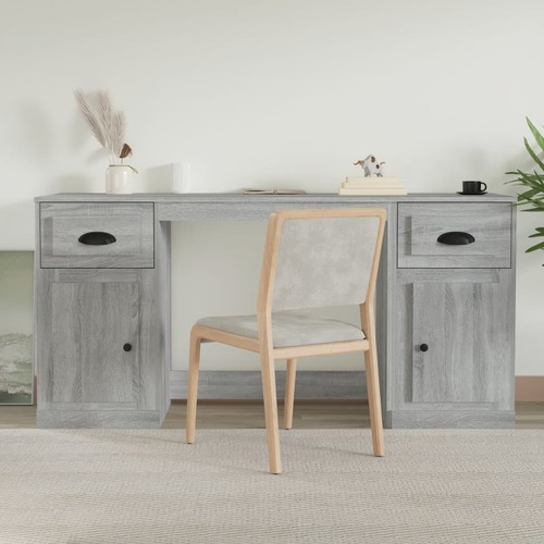 Desk with Cabinet Grey Sonoma Engineered Wood