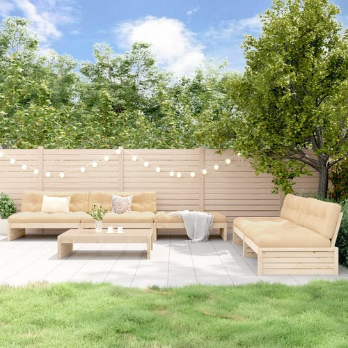 6 Piece Garden Lounge Set with Cushions Solid Wood