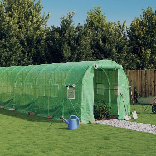 Greenhouse with Steel Frame Green 32 m² 16x2x2 m