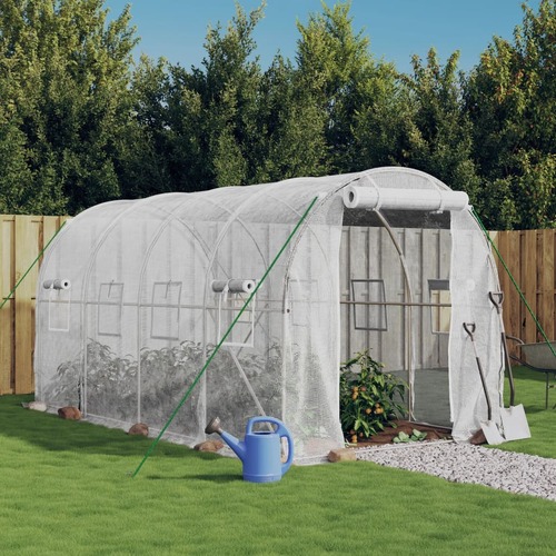 Greenhouse with Steel Frame White 8 m² 4x2x2 m