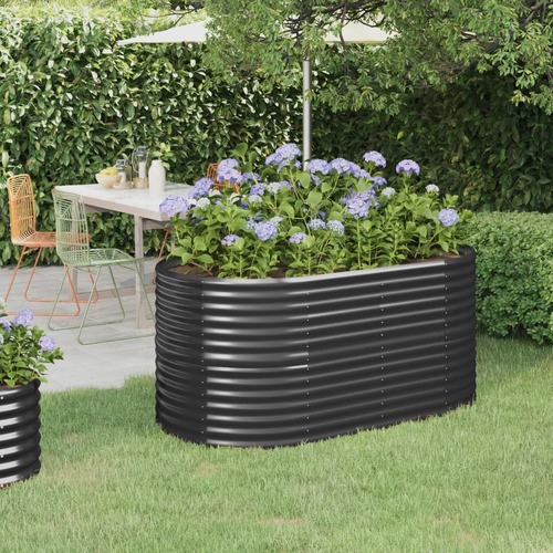 Garden Raised Bed Galvanised Steel 152x80x68 cm Anthracite