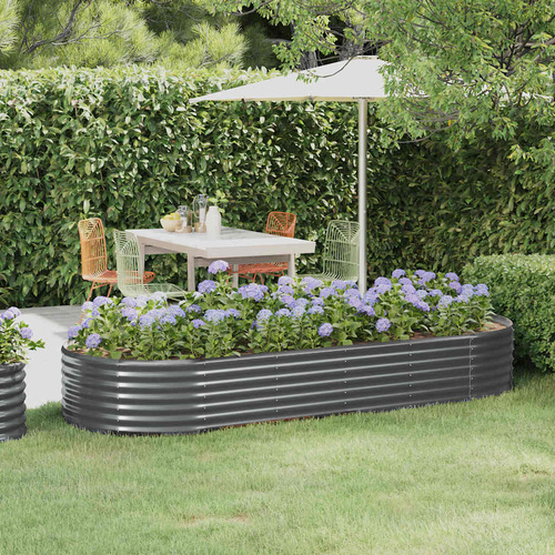 Garden Raised Bed Galvanised Steel 249x100x36 cm Anthracite