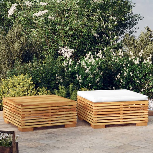 2 Piece Garden Lounge Set Solid Wood Teak