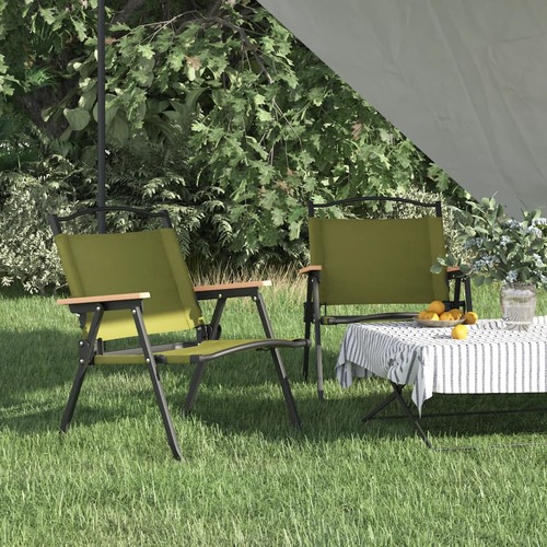 Camping Chairs 2 pcs Green 54x43x59 cm Oxford Fabric