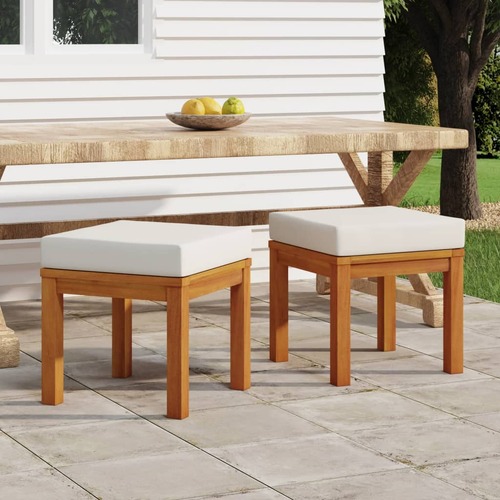 Garden Stools with Cushions 2 pcs 40x40x42 cm Solid Wood Acacia