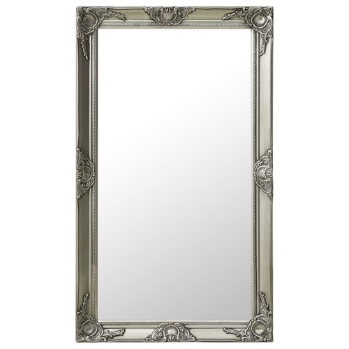 Wall Mirror Baroque Style 60x100 cm Silver