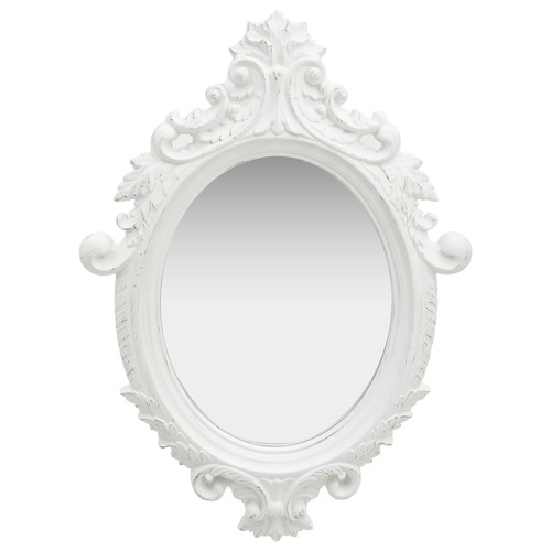 Wall Mirror Castle Style 56x76 cm White