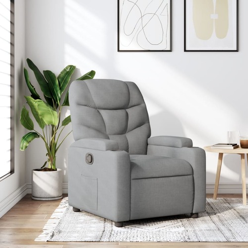 Recliner Chair Light Grey Fabric