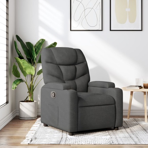 Recliner Chair Dark Grey Fabric