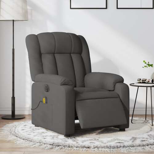 Electric Massage Recliner Chair Dark Grey Fabric
