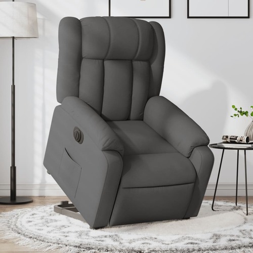 Electric Stand up Recliner Chair Dark Grey Fabric