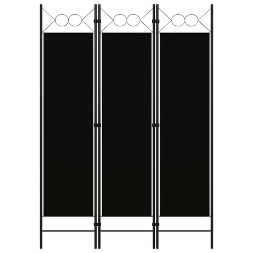 3-Panel Room Divider Black 120x180 cm