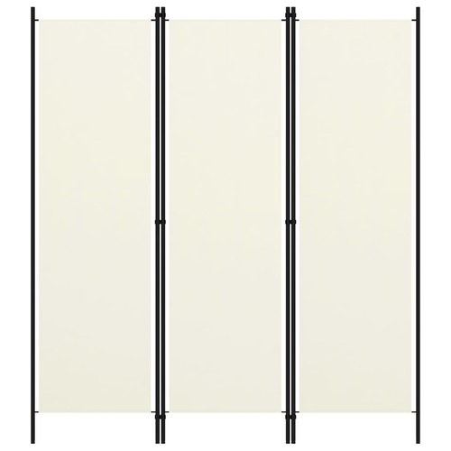 3-Panel Room Divider Cream White 150x180 cm