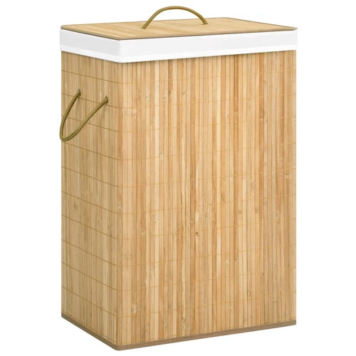 Bamboo Laundry Basket with 2 Sections 72 L