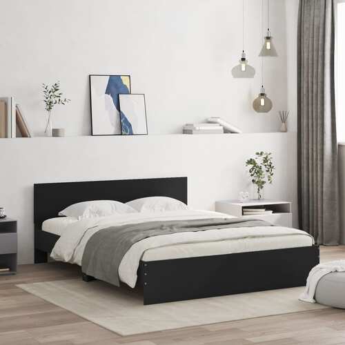 Bed Frame without Mattress Black 150x200 cm