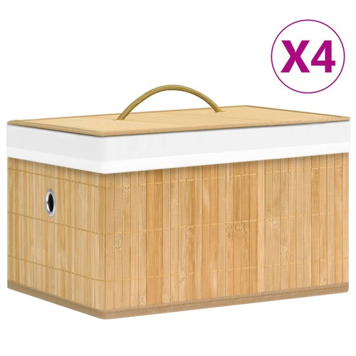 Bamboo Storage Boxes 4 pcs