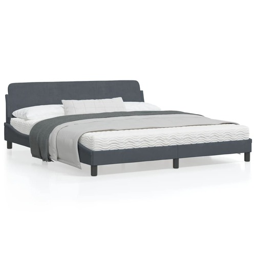 Bed Frame "Dover" Dark Grey 180x200 cm King Velvet
