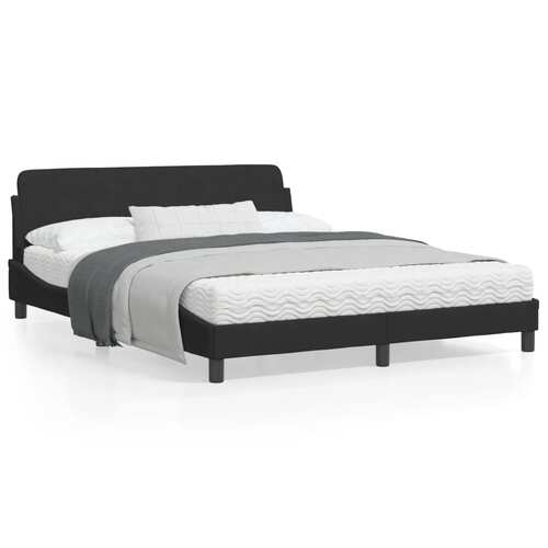 Bed Frame "Dover" Black 152x203 cm Queen Velvet