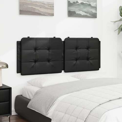 Headboard Cushion "Zadar" Black 137 cm Double Faux Leather