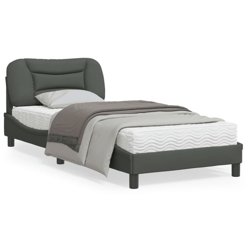 Bed Frame without Mattress "Hvar" Dark Grey 90x190 cm Fabric