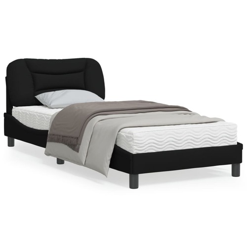 Bed Frame without Mattress "Hvar" Black 90x190 cm Fabric