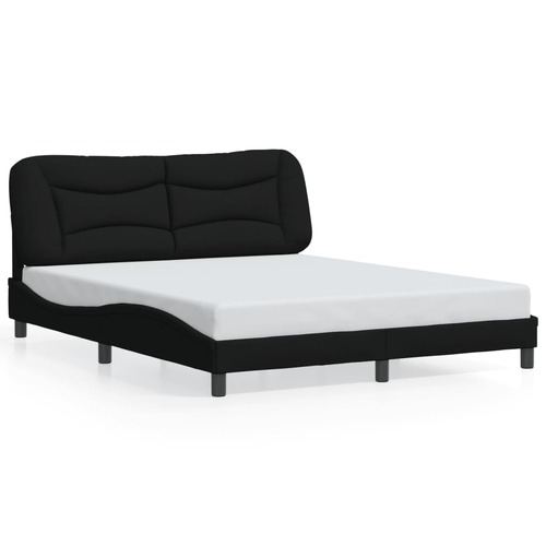 Bed Frame without Mattress "Hvar" Black 152x203 cm Queen Fabric