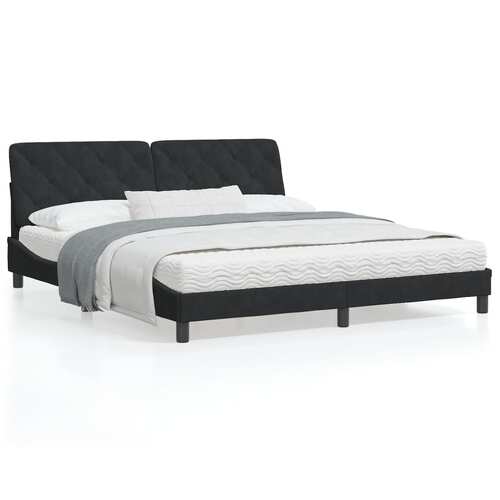 Bed Frame without Mattress Black 180x200 cm Velvet