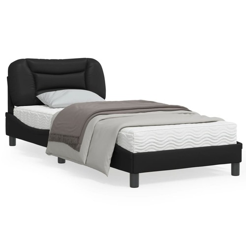 Bed Frame without Mattress "Hvar" Black 90x190 cm Faux Leather